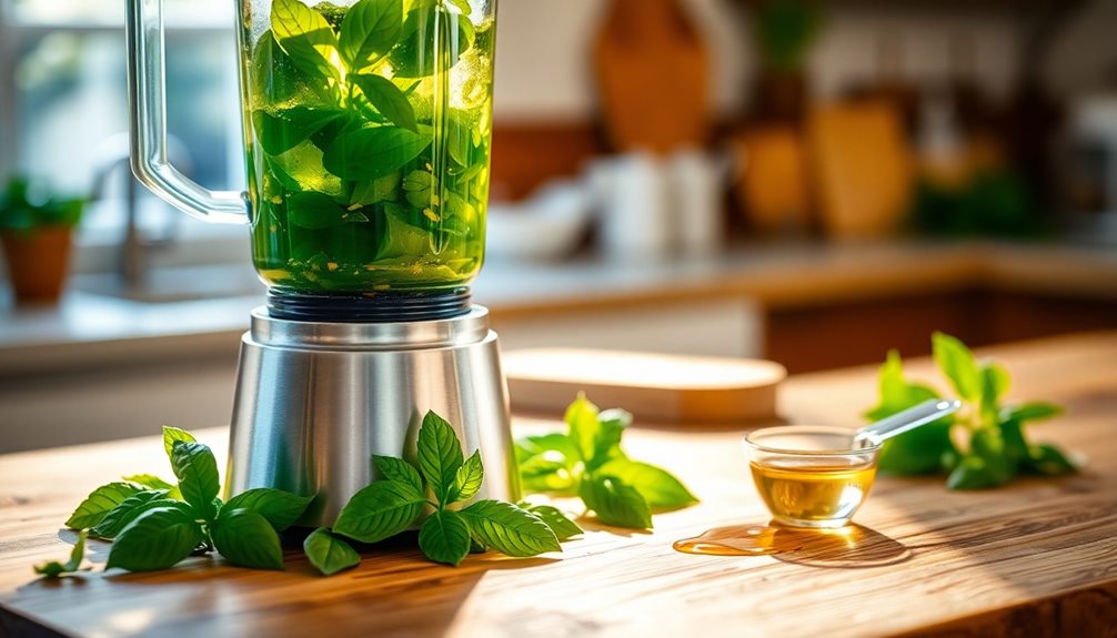 blend basil with oils