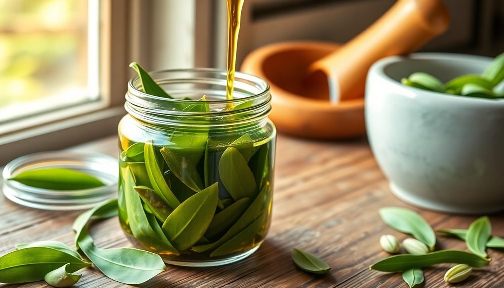 mix oil with bay leaves